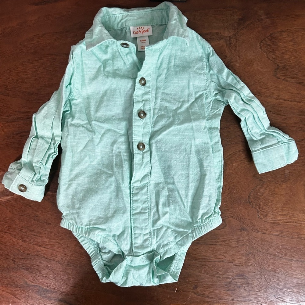 Cat & Jack Mint Green Baby Bodysuit, Size 6-9 M